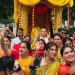 Shiv Mandir decorated with flowers and lights for Ganesh Chaturthi 2025 at Paramount Golf Forest Greater Noida