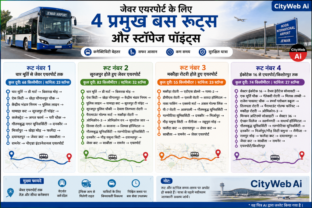 noida airport bus route